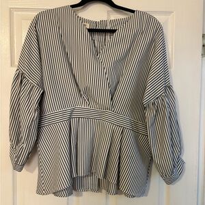 Striped Black and White Women's Top